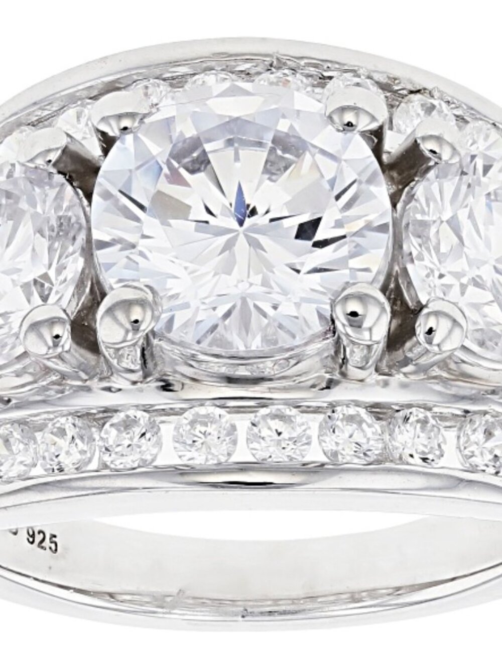Bella Luce Rhodium Plated Five Stone Ring 8.48ctw. Size 10